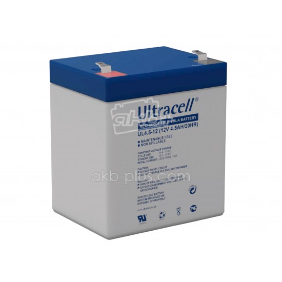 Батарея аккумуляторная Ultracell UL4,5-12, 12В, 4,5Ач, AGM - купить